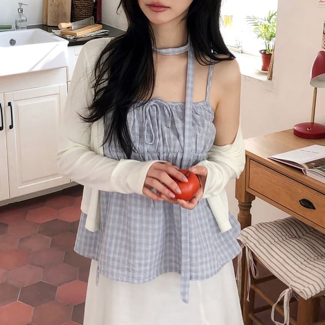 Flowy Checkered Camisole