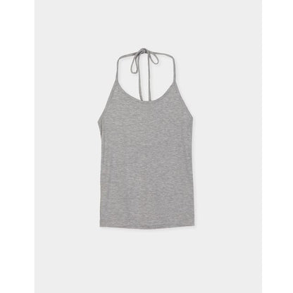 Long-Sleeve V-Neck Ruched Halter Tee