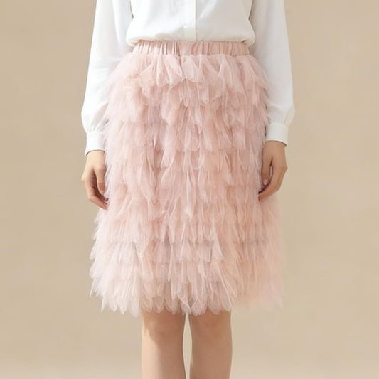 Tiered Mesh Mini Skirt - Altfashion Shop