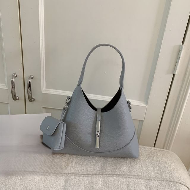 Two Tone Faux Leather Shoulder Bag