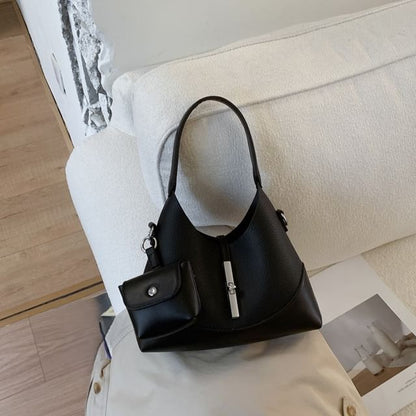 Two Tone Faux Leather Shoulder Bag