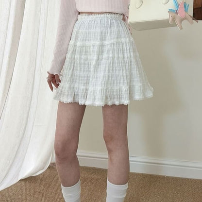 Plaid Mini A-Line Skirt - Altfashion Shop