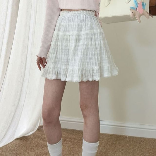 Plaid Mini A-Line Skirt - Altfashion Shop