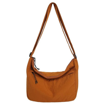 Nylon Plain Crossbody Bag
