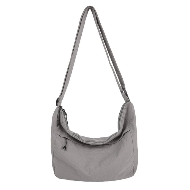 Nylon Plain Crossbody Bag