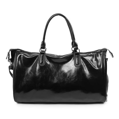 Faux Leather Plain Crossbody Bag