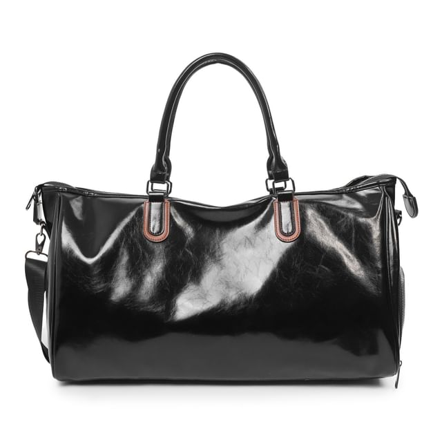 Faux Leather Plain Crossbody Bag