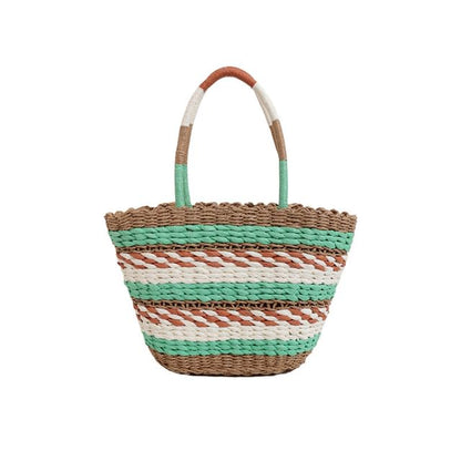 Striped Crochet Tote Bag