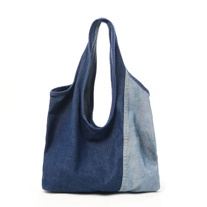 Color Panel Denim Tote