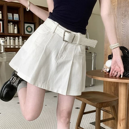 Denim Mini A-Line Skirt - Altfashion Shop