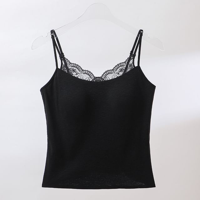Lace Trimmed Camisole with Plain Design