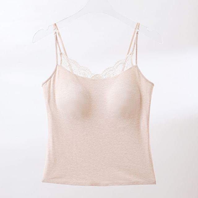 Lace Trimmed Camisole with Plain Design