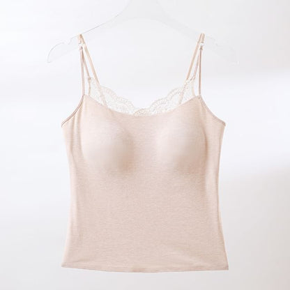 Lace Trimmed Camisole with Plain Design