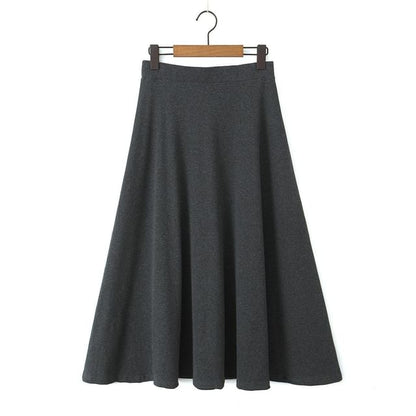 Black Short-Sleeve V-Neck Asymmetrical Plain T-Shirt with High Waist Maxi A-Line Skirt - Altfashion Shop