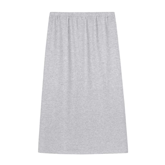 Black Mid Waist Plain Maxi Fitted Skirt - Altfashion Shop