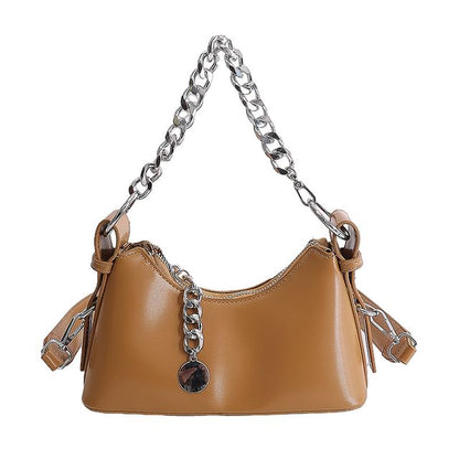 Chunky Chain Faux Leather Shoulder Bag