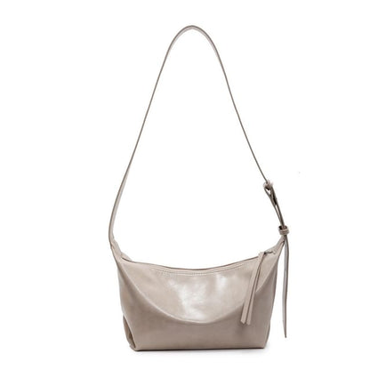 Zip Faux Leather Shoulder Bag