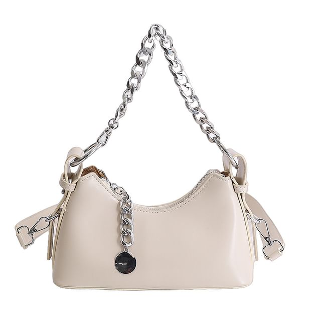 Chunky Chain Faux Leather Shoulder Bag