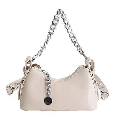 Chunky Chain Faux Leather Shoulder Bag
