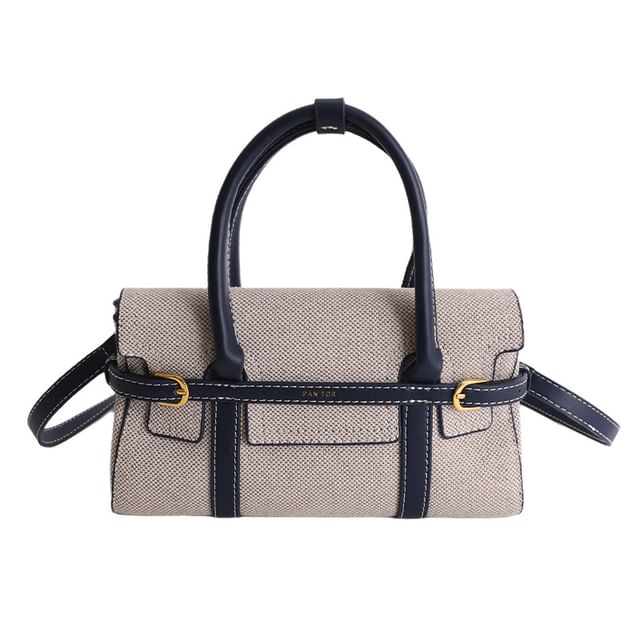 Top Handle Faux Leather Crossbody Bag