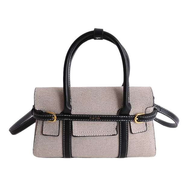 Top Handle Faux Leather Crossbody Bag