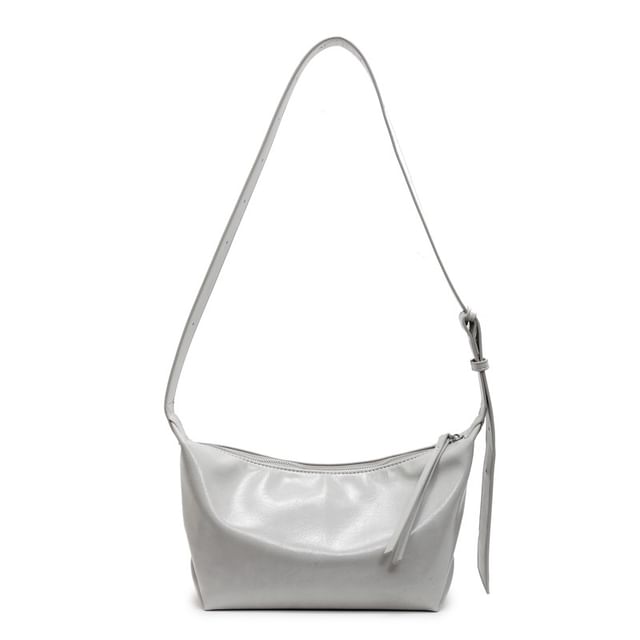 Zip Faux Leather Shoulder Bag