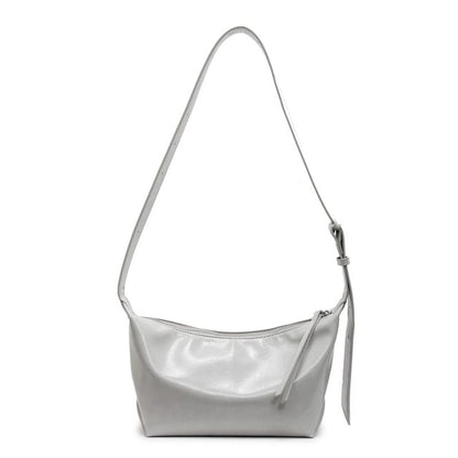Zip Faux Leather Shoulder Bag