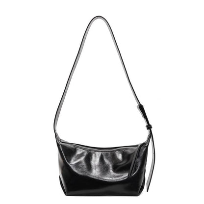 Zip Faux Leather Shoulder Bag