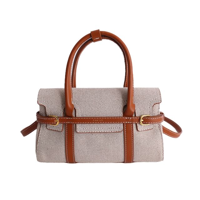 Top Handle Faux Leather Crossbody Bag