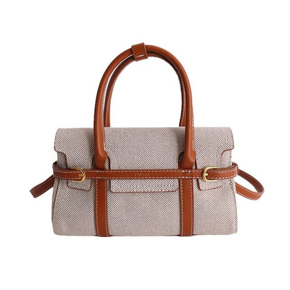 Top Handle Faux Leather Crossbody Bag
