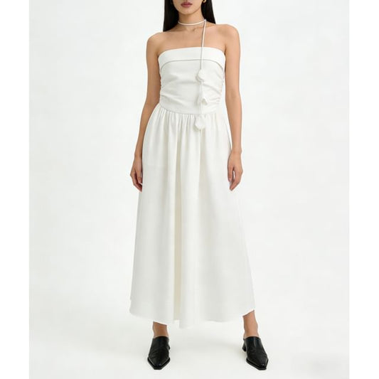 Strapless Plain Maxi A-Line Dress