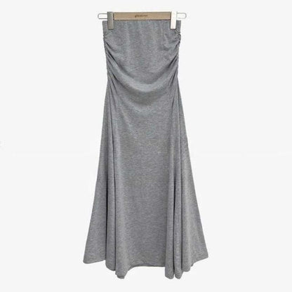 Black High Waist Plain Ruched Maxi Mermaid Skirt - Altfashion Shop
