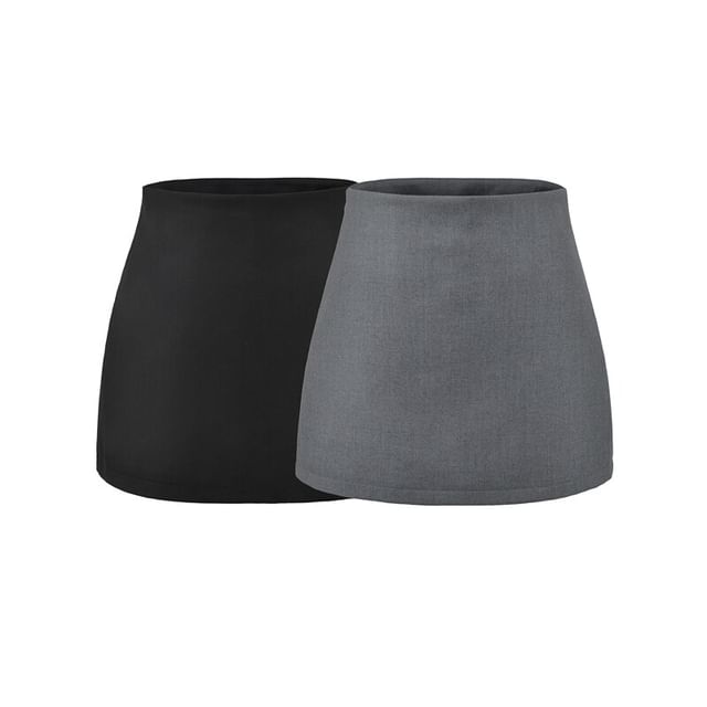 Black High Waist Plain Mini Pencil Skirt - Altfashion Shop