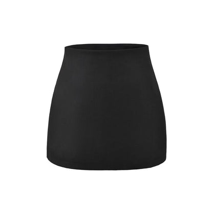 Black High Waist Plain Mini Pencil Skirt - Altfashion Shop