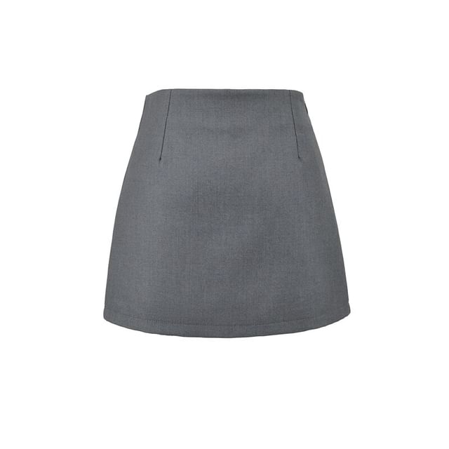 Black High Waist Plain Mini Pencil Skirt - Altfashion Shop