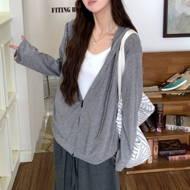 Oversized Zip Hoodie with Wide Leg Pants