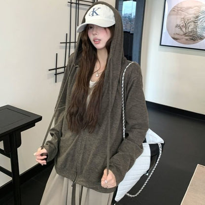 Oversized Zip Hoodie with Wide Leg Pants