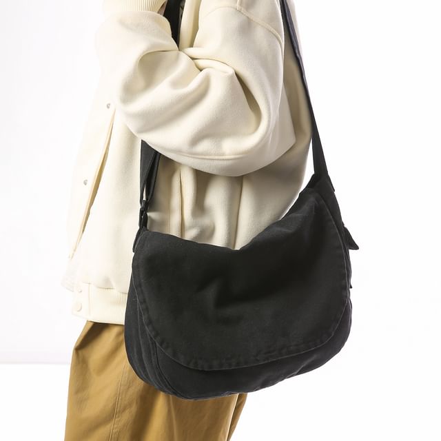 Plain Flap Crossbody Bag