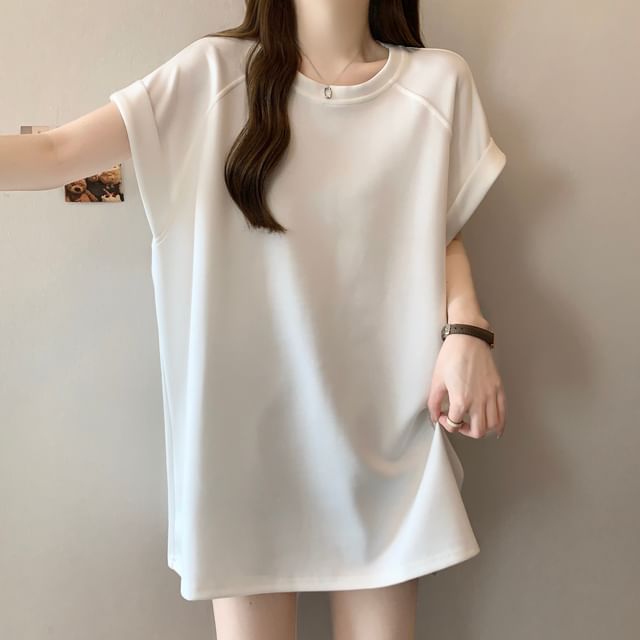 Raglan Round Neck Short Sleeve Tee