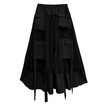 Hooded Crop Zip-Up with Sheer Wide Leg Pants