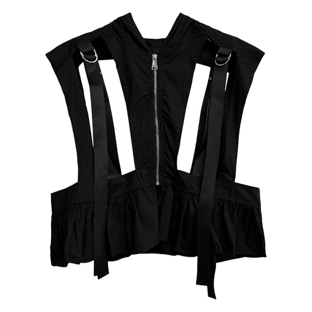 Hooded Crop Zip-Up with Sheer Wide Leg Pants
