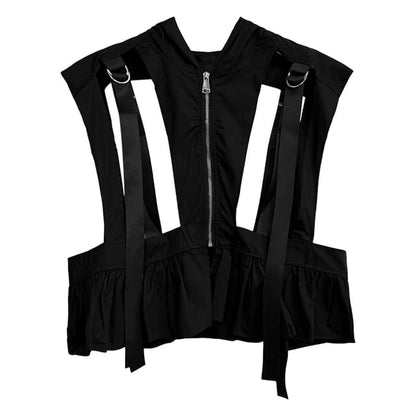 Hooded Crop Zip-Up with Sheer Wide Leg Pants