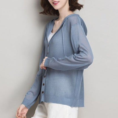 Plain Hooded Cardigan