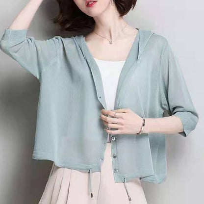 Plain Hooded Cardigan