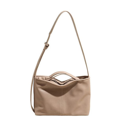 Faux Leather Crossbody Tote Bag