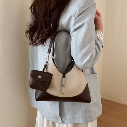 Set: Twist Lock Crossbody Shoulder Bag + Pouch
