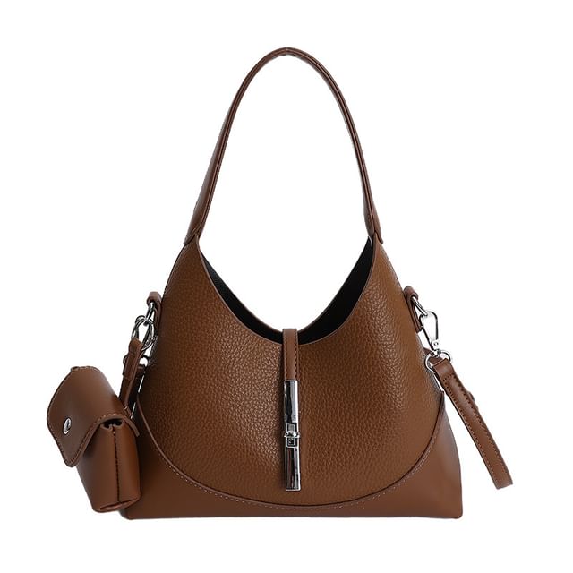 Set: Twist Lock Crossbody Shoulder Bag + Pouch
