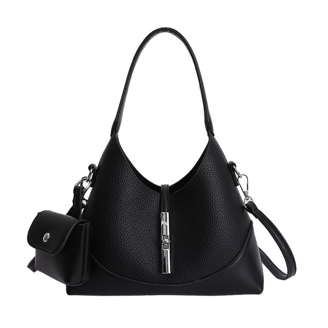 Set: Twist Lock Crossbody Shoulder Bag + Pouch