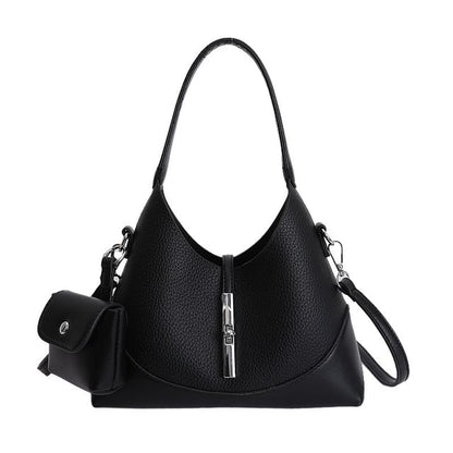 Set: Twist Lock Crossbody Shoulder Bag + Pouch