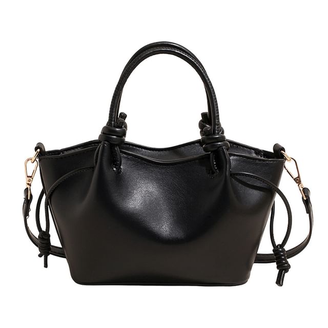 Drawstring Knotted Handle Crossbody Tote Bag